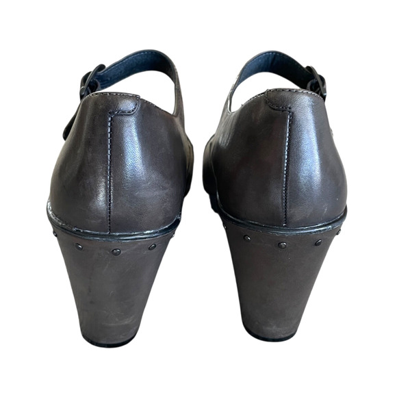 DANSKO Fanny Size 41/10.5 Brown Leather Mary Jane Steampunk Platform Wedge Shoes - Picture 8 of 9